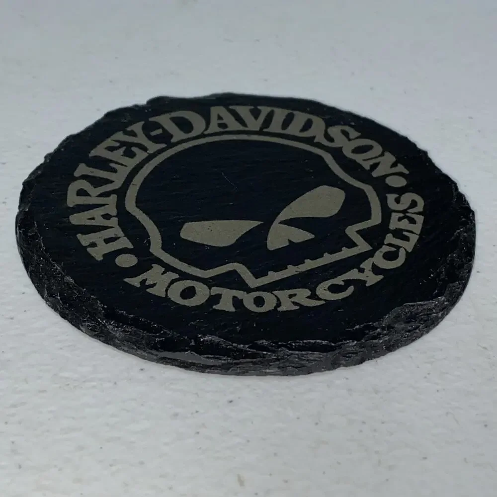 Harley Davidson Willie G. Skull Design Coasters Set of 2 Black Jagged Edge Rock